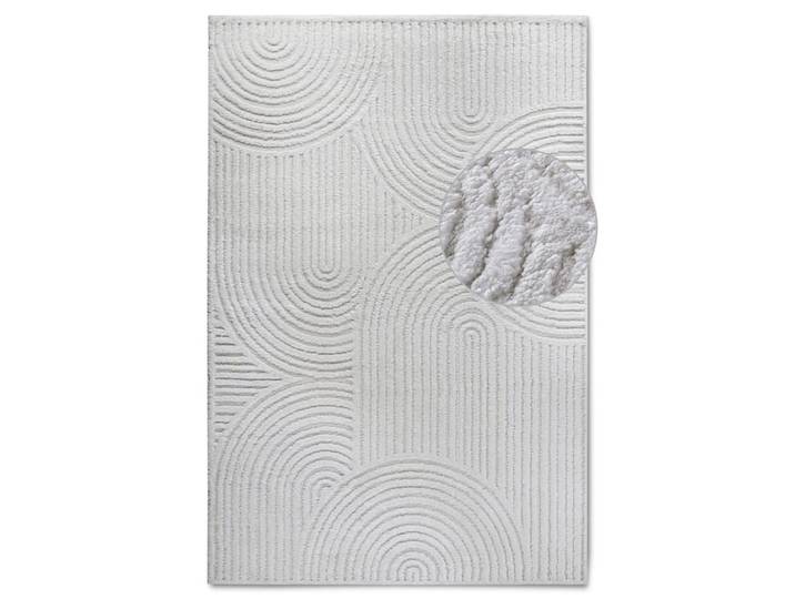 Tapis en relief à poils longs crème - elle decoration 120x170cm