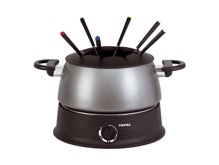 TEFAL Elektro-Fondue EF3000.10 , silber (edelstahlfarben), Fondues, 6 wärmeisolierte Fondue-Gabeln, Elektro-Fondue
