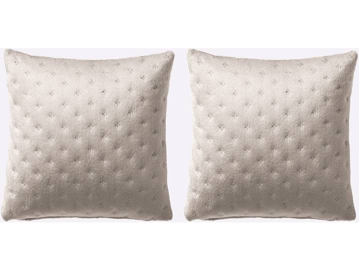 Kissenhülle HEINE HOME, beige (champagner, beige), B:40cm L:40cm, Polyester, 100% Polyester, Kissenbezüge, Kissenhülle
