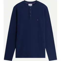 Sweatshirt mit Henley-Kragen Blau XL