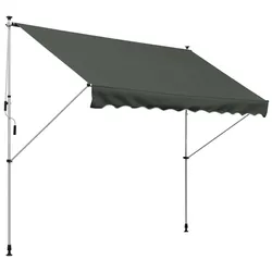 STILVORA Freistehende Markise Metall/Polyester Grau 300x150x170-280 cm, mit Handkurbel