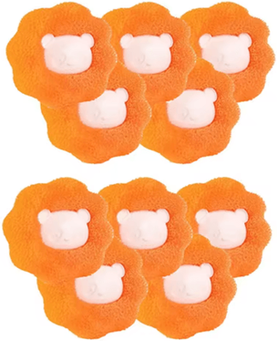 Inspire Picks Reusable Pet Hair Remover Ball For Laundry & Fur Cleaning orange 10pc