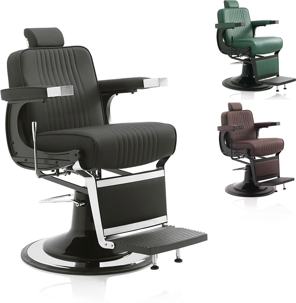 Xanitalia Poltrona Barbiere Hair Cadillac XaniPro Reclinabile con Base Rotonda MARRONE