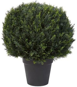 Pure 23-Inch Artificial Cypress Topiary-Ball Style Faux Plant in Sturdy Pot