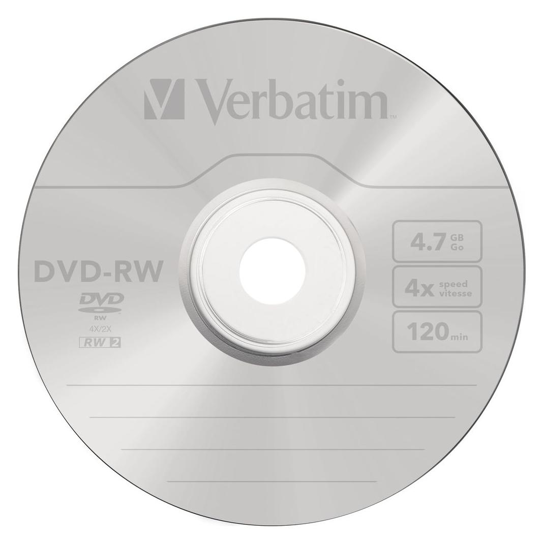 Verbatim DVD+RW, 4x, 4.7GB, 25er Spindel (25x) (43489)