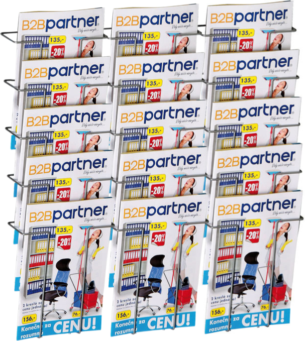 B2B Partner Draht-Wandprospekthalter, 15x A4