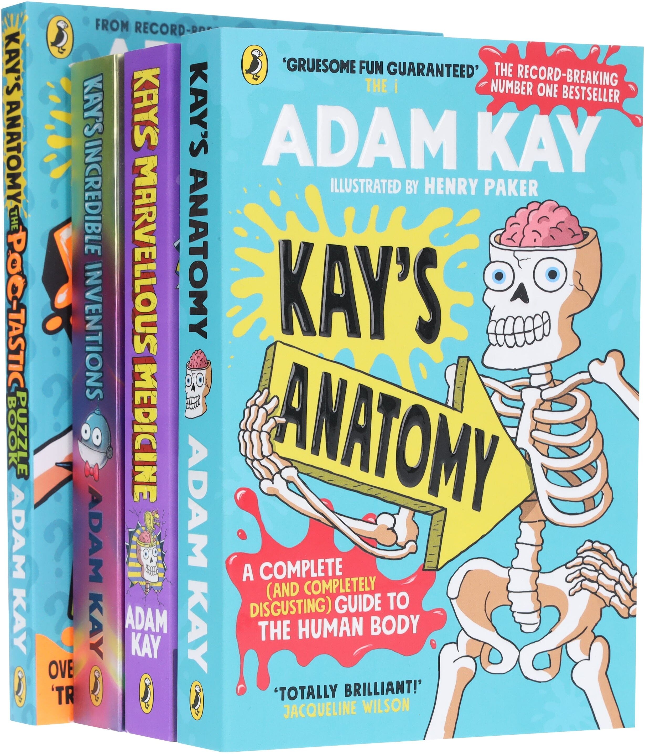 Adam Kay's Incredible Inventions, Marvellous Medicine, Anatomy & The Poo-Tastic Puzzle Book: 4 Books Collection Set - Ages 7+ - Paperback Penguin Random House