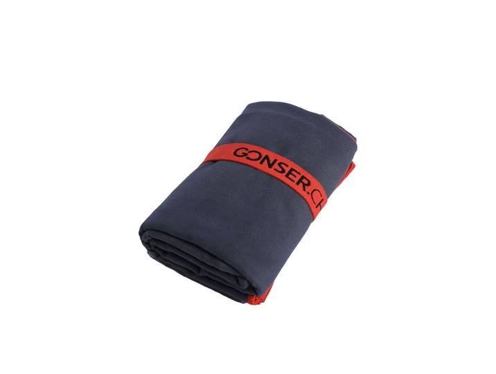 Mikrofaser Badetuch 70 x 140 cm anthrazit/rot