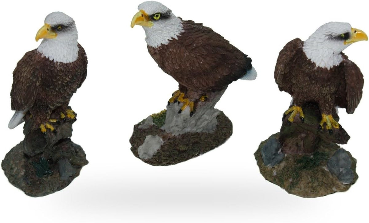 Set van 3 meerkleurige Zeeadelaar dierenfiguren voor decoratie van je tafelblad