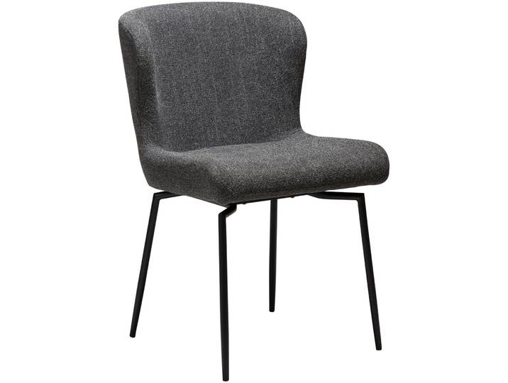 DAN-FORM Stuhl 2er-Set Glam grau/schwarz Stoff