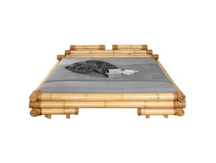 Vakarua Meiji Abaca 180x200 cm Bambusbett Bettrahmen Holzbett Bett aus Bambus Rattanbett Doppelbett