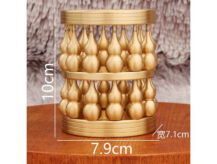 Porte-stylo en laiton, fabricant, vente en gros, décoration d'étude de bureau, artisanat créatif, gourde rotative
