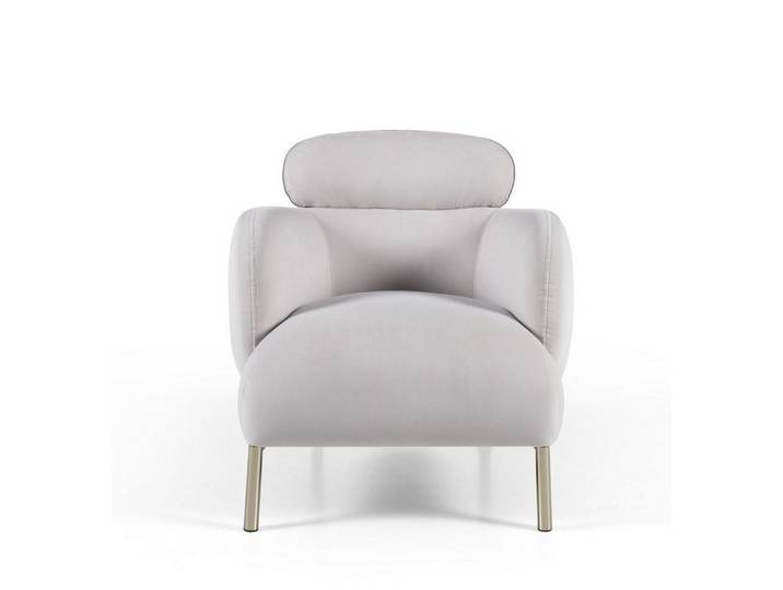 Xlmoebel Loungesessel XLMOEBEL Design Sessel in Weiß mit goldenem Rahmen (1-St., XLMOEBEL Design Sessel), Made in Europa