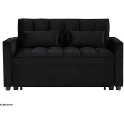 HTI-Living, Sofa + Bettsofa, Schlafsofa Mirko Schwarz (2-Sitzer)