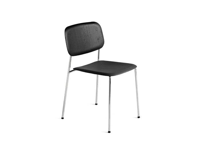HAY Soft Edge 40 Stuhl Schwarze Eiche-Chromgestell