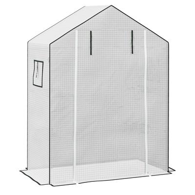MODFU Gewächshaus Ersatzfolie PE Folie Weiß 140x73x190 cm mit UV Schutz Rolltür Seitenfenstern Verstärkungsgitter gesäumt für Tomatenhaus