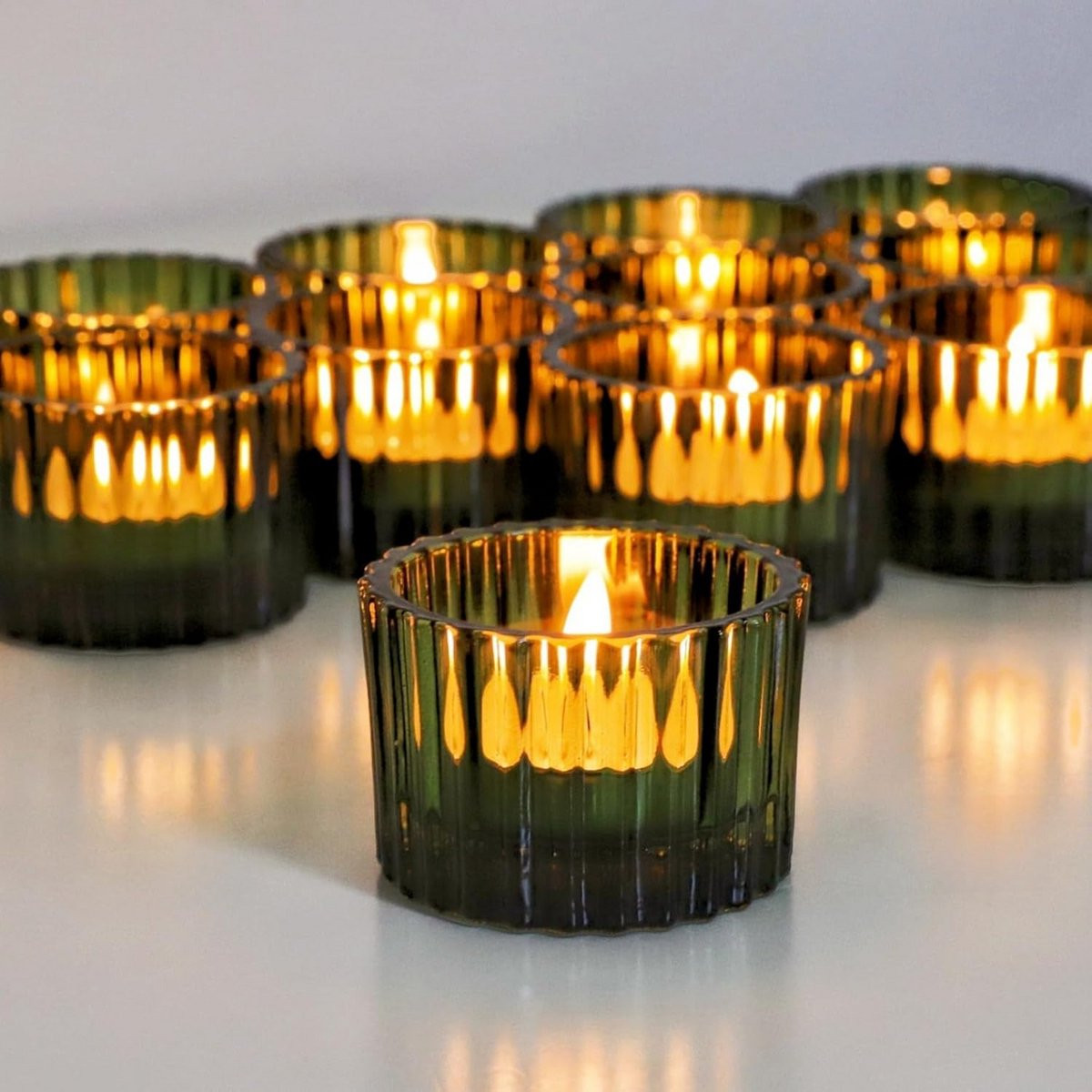 Set van 24 glazen theelichthouders voor sfeervolle decoratie