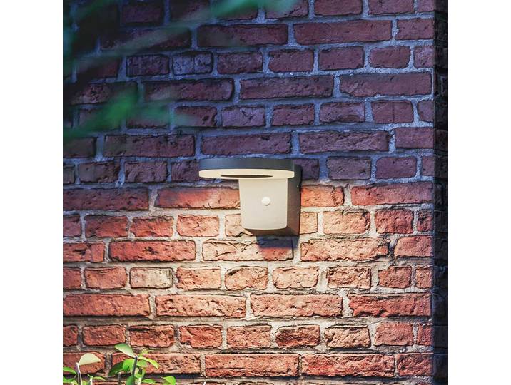 Philips LED-Solar-Wandleuchte Zonal, Ø Kopf 16 cm Zonal, schwarz, Kunststoff, Modern