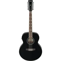 Ibanez AJ7012M1E-BK 12-string Westerngitarre Black High Gloss