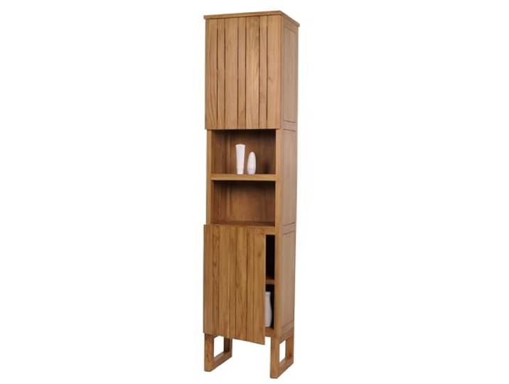 Mendler Teak-Hochschrank HWC-M72 181x40x35cm Badschrank, 2 Türen, 6 Fächer, hochwertiges B-Grade-Teak, (Kernholz, 20-30 Jahre)