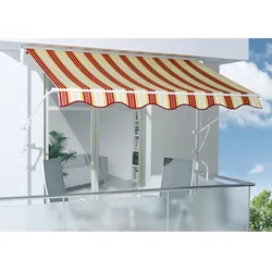 Spettmann Fallarmmarkisen Gestell silber, 250x160 cm Dessin 5996 gelb/rot