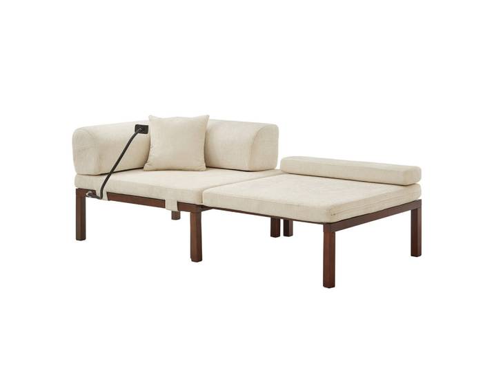 Redom Schlafsofa mit ausziehbarer Einzelliege und klappbarer Funktion, platzsparendes Design, Beige, 176x64x81 cm, Babymöbel & Kindermöbel, Kinderzimmer & Jugendzimmer, Schlafsofas