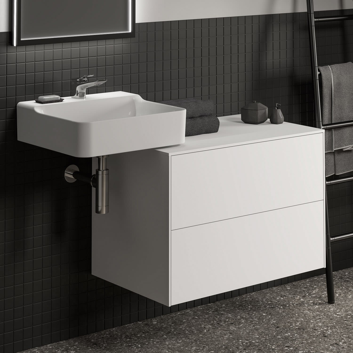 Ideal Standard Waschtischunterschrank 80,2 cm, ohne Ausschnitt, 2 Auszüge