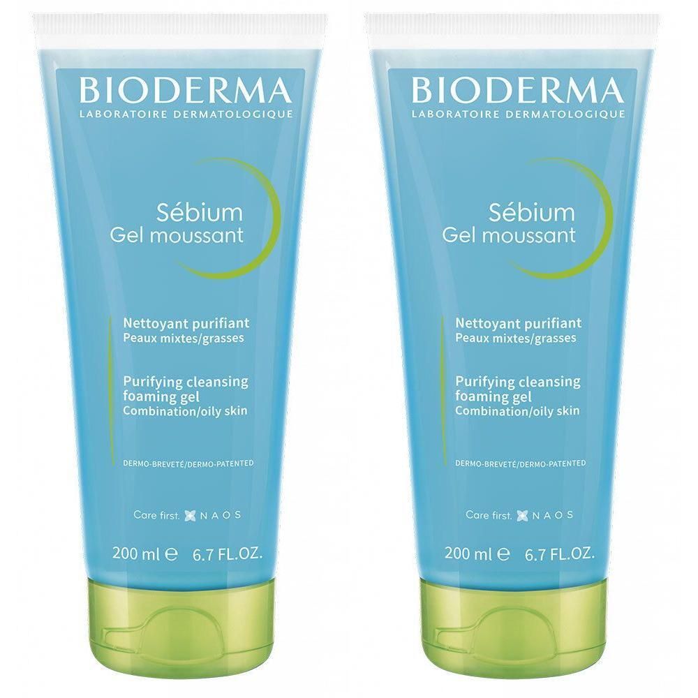 Bioderma Sebium Gel Moussant Reinigungsgel Tube 2x 2x200 ml