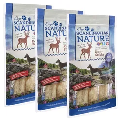 Scandinavian Nature Dogs mit Hirsch, 3x 45g - Kausticks für Hunde