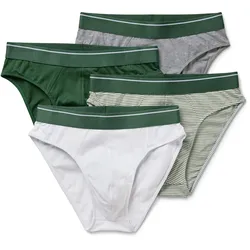 Tchibo - 4 Slips - Herren - Gr. 3Xl/9 - olivgrün/gestreift