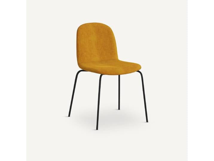 AM.PM Chaise en velours, empilable, TIBBY Jaune Moutarde