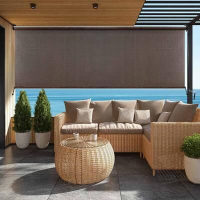 Lumi Home Furnishings UV Blocking Fade Resistant Fabric Exterior Roller Shade