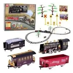 Lean Toys Ferngesteuerte Zuglokomotive RC Lichter Geräusche Rauch 22 Stück.