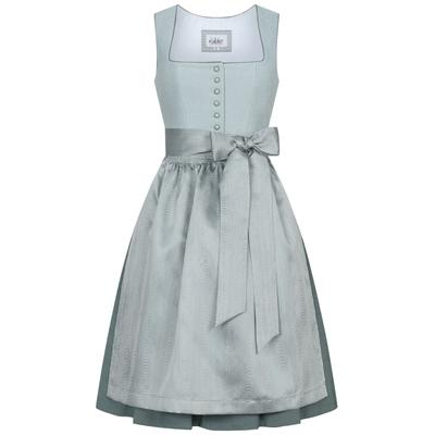 Dirndl NÜBLER "Midi Dirndl Katja", Damen, Gr. 38, EURO, blau (petrol), Obermaterial: 98% Polyester PES. 2% Elasthan EL., Kleider
