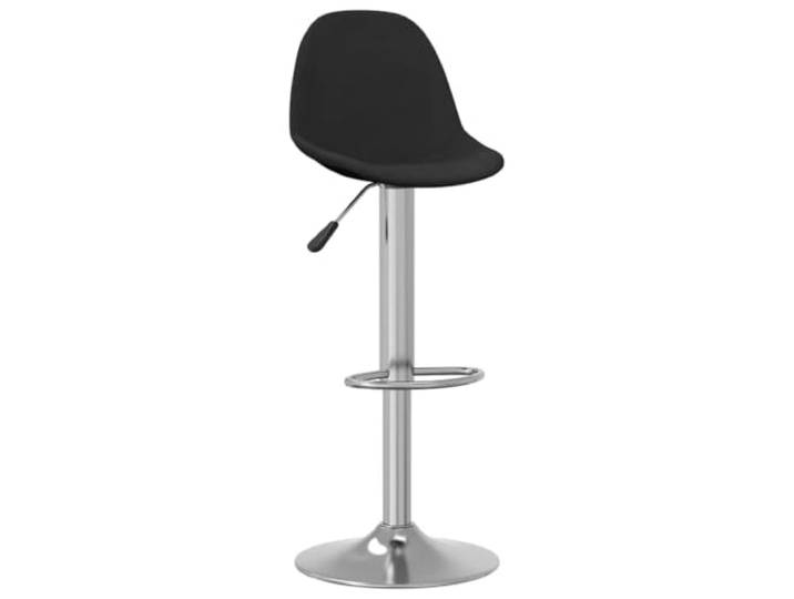 HGPOTUY Barhocker 2 STK. Schwarz Stoff Stoffbezug, verchromtes Stahlgestell, Fußstütze, Gasdruckfeder, höhenverstellbar, für Bar und Essbereich