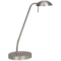 Tischleuchte Nachttischlampe dimmbar LED Schlafzimmerleuchte silber beweglich