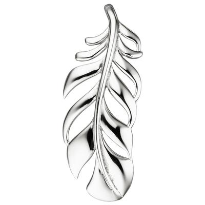 Kettenanhänger JOBO "Anhänger Feder", silber (silber 925), Schmuckanhänger, Damen, Silber 925 (Sterlingsilber), Kettenanhänger, 925 Silber
