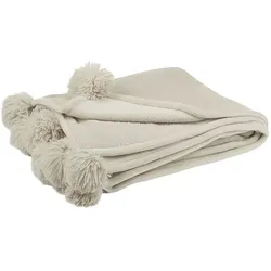 DAHEIM Kuscheldecke PomPom 130 x 170 cm Polyester Beige