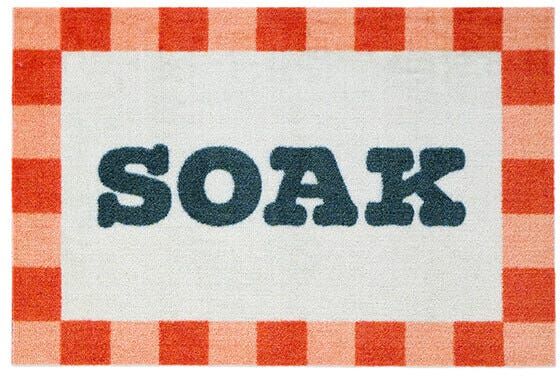 Dip & Drip Printed Nylon Bright Soak Border 50cm x 75cm Bathroom Mat
