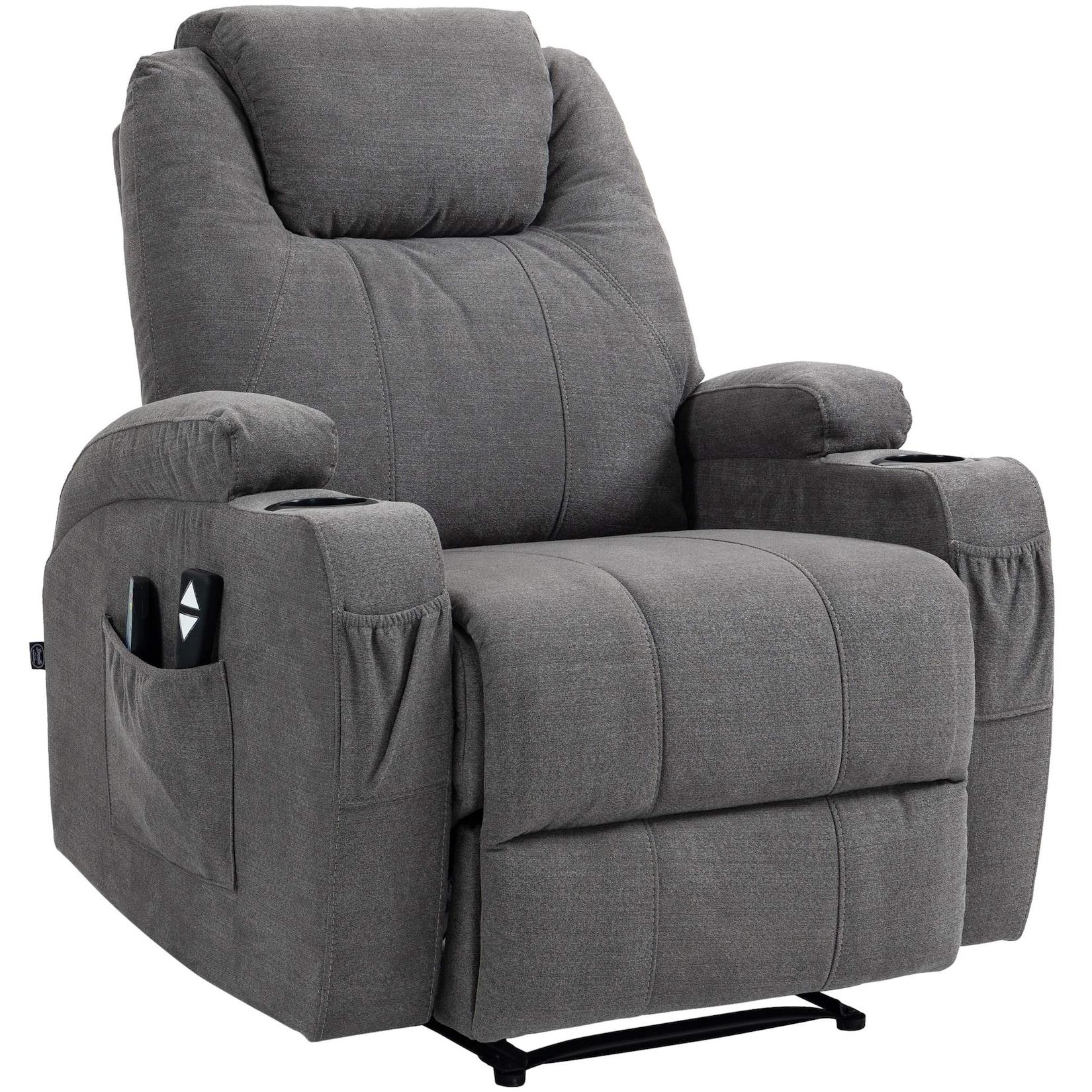 CLP Sessel Hepler mit Massagefunktion Stoff Farbe: grau, Material: Stoff