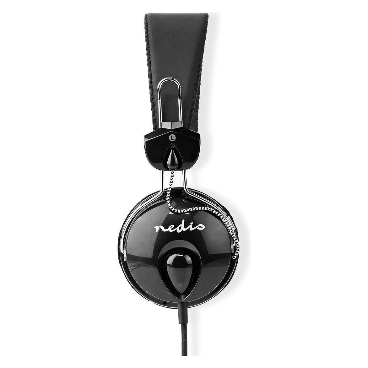 Nedis On-Ear-Kopfhörer mit Kabel 3.5 mm Seillänge: 1.10 m Schwarz (Kabelgebunden) (HPWD1104BK)