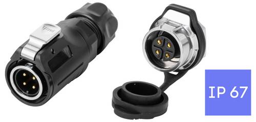 TRU COMPONENTS TC-15034232 Steckverbinder-Set Wasserdichter Steckverbinder Gesamtpolzahl: 4 1St.