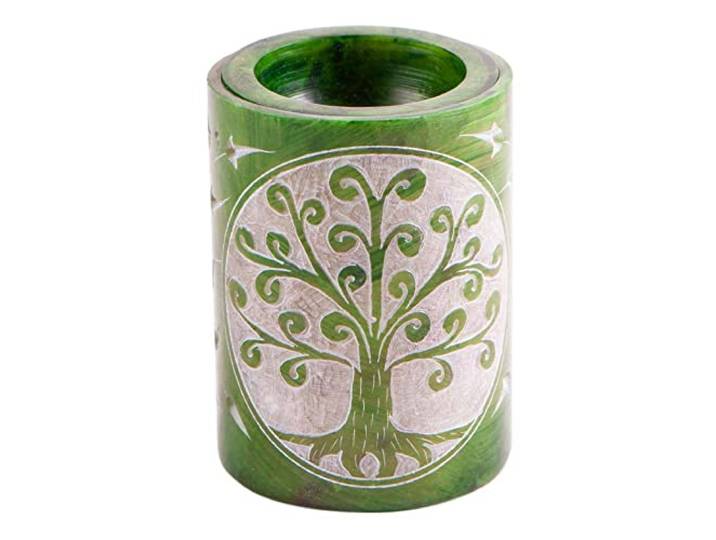 Berk Aromalamp cilinder Yggdrasil, groen, speksteen