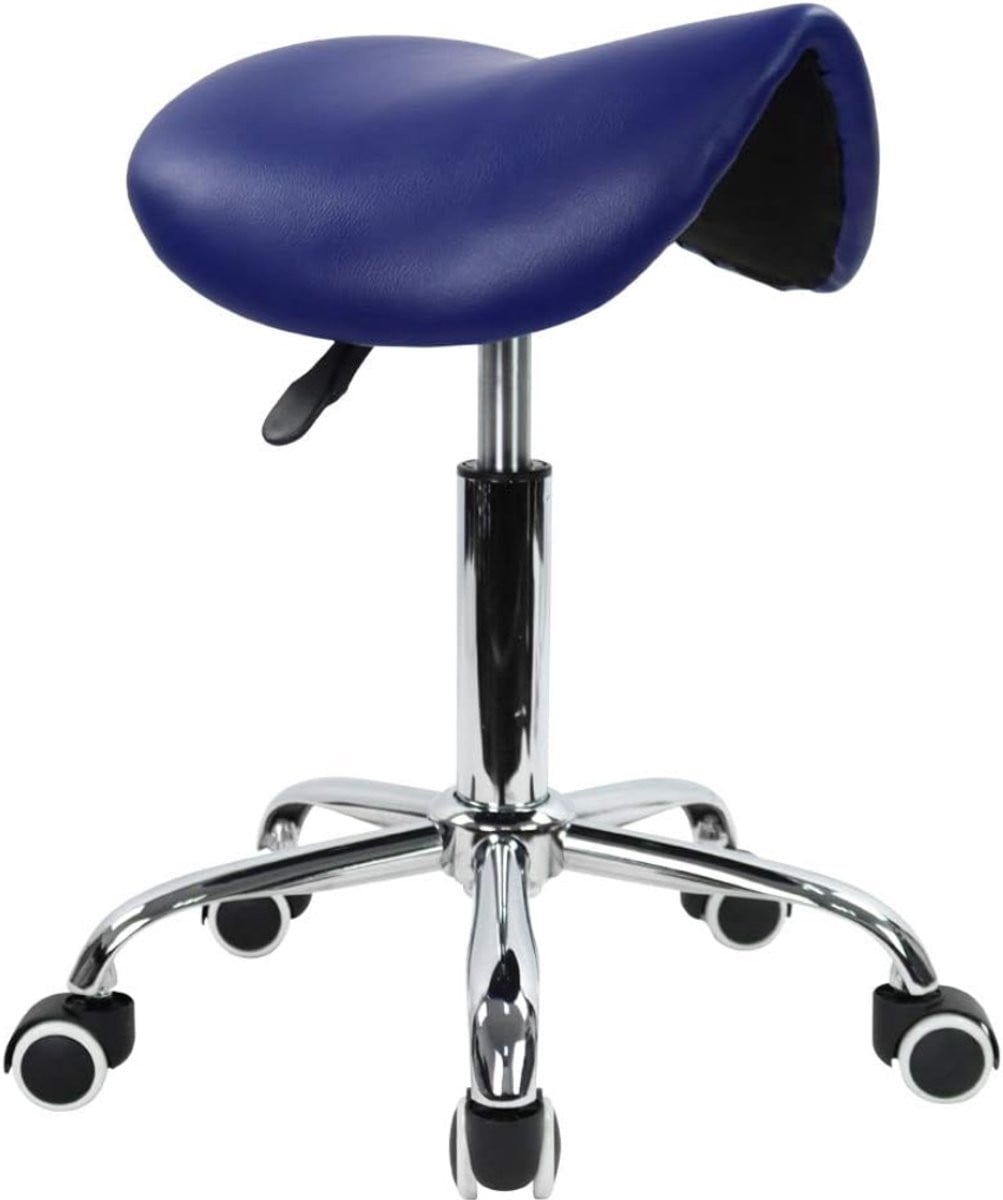 SNJY Zadelkruk met wielen, verstelbare rolkruk, blauw