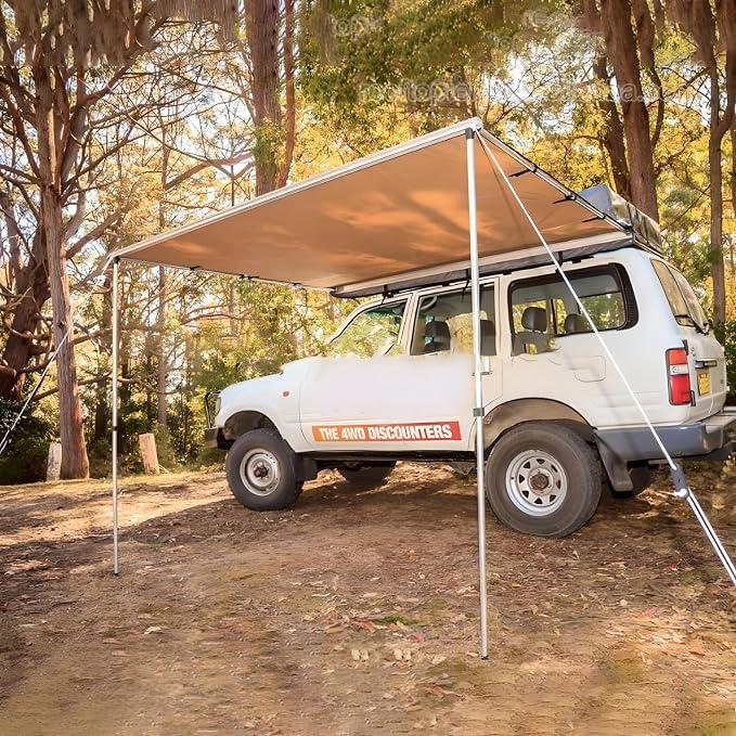 Khaki Automarkise/Zelt mit optionalen Vorzelt B:200xLx250xH200cm oder B:250xLx300xH200cm