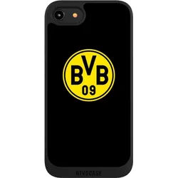 Nivocase Handyhülle für Apple iPhone 8 Hülle NIVOpure Case Schwarz BVB Borussia Dortmund Logo (Apple iPhone 8), Smartphone Hülle, Schwarz