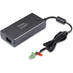 StarTech COM 24V6.6A/158.4W Universal DC Power Adapter Power Supply for Industrial USB Hubs and Othe (158.40 W), Notebook Netzteil, Schwarz