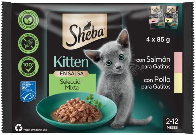 Sheba Kitten Seleção Mista em Molho 13 uds x 4 uds
