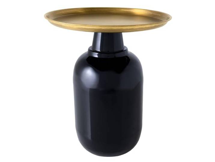 Riess Ambiente Beistelltisch ELEGANCIA 40cm - schwarz Gold - Eisen hochwertig, langlebig, 30 kg Belastbarkeit, Eyecatcher, massive Verarbeitung, Eisengestell