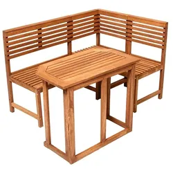 Sedex Sedex Gartenset Saigon Eckbank mit Tisch aus Eukalyptusholz – Natur